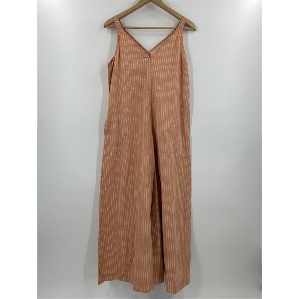 Marimekko X Uniqlo Linen Jumpsuit Womens Size XS Striped Orange Wide Leg - Picture 5 of 12